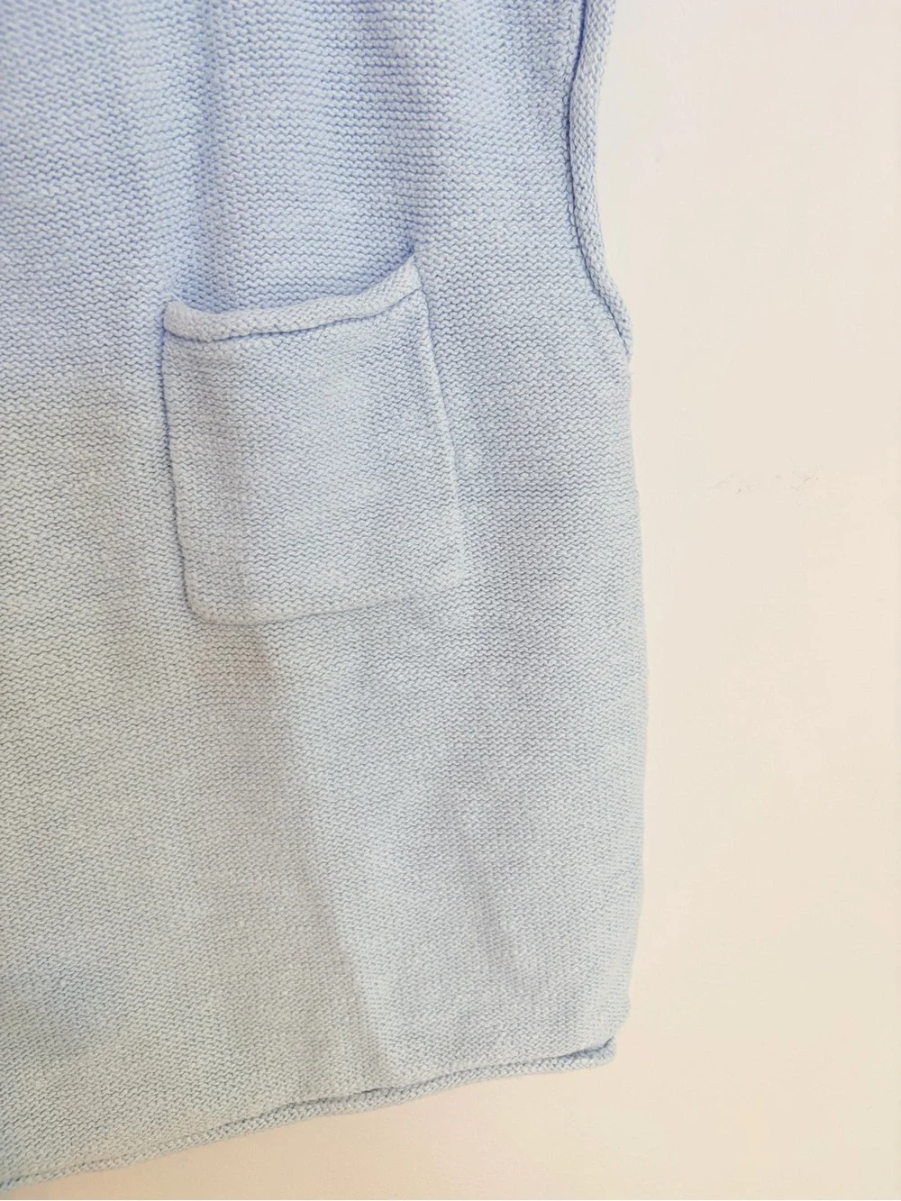 Sanctuary Pale Blue 100% Cotton Knit Pocket Tank